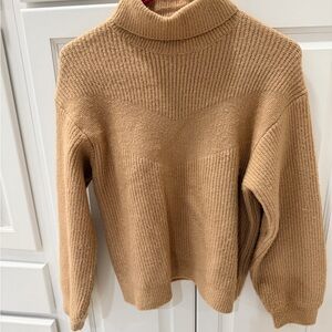 Lulu's Camel Cowl Neck Sweater